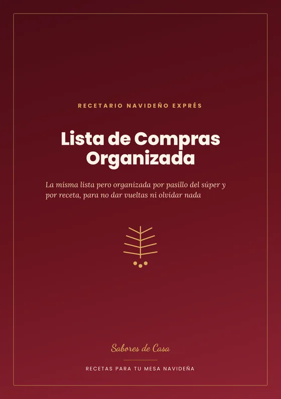 Portada de Lista de Compras Organizada, complemento opcional con precio aparte disponible en el pago.